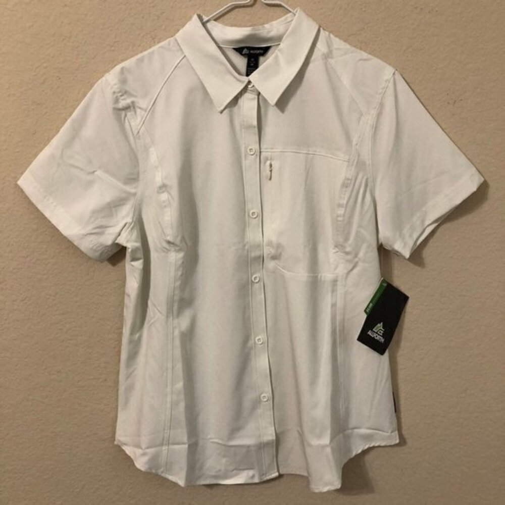 Allforth Shirt Short Sleeve Slim White Button Down